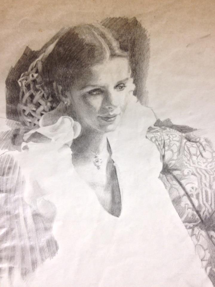 Portrait of a girl - Nick Garrett - pencil