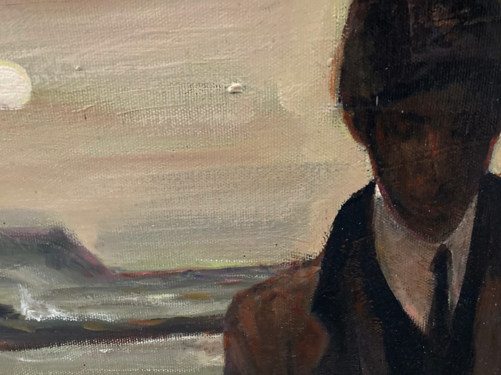 Nick Garrett art Painting I left me standing here. Coastal pathway detail 002